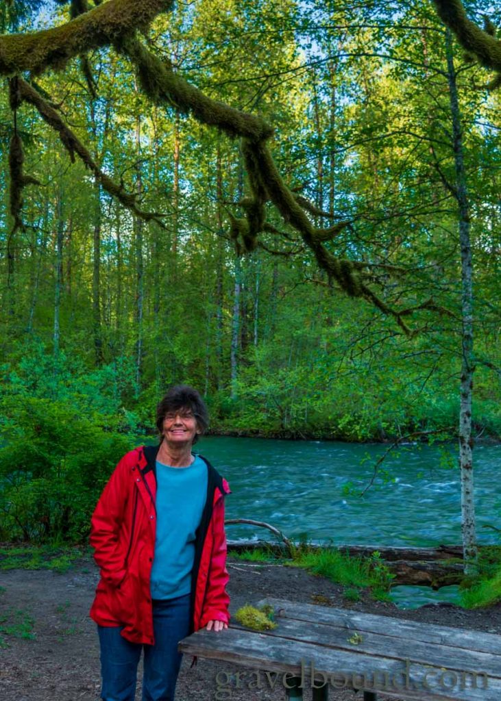 Mom Enjoying Standing next to the Green River