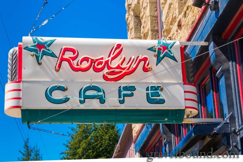 Neon Sign at the Roslyn Cafe Entrance