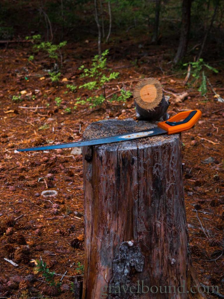 Handsaw makes quick work of small logs