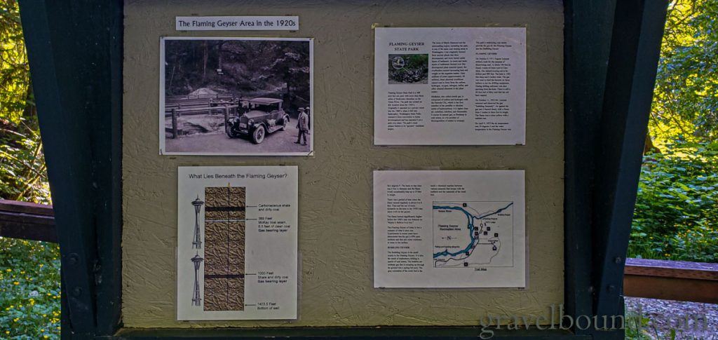 Information Board about Flaming Geyser State Park