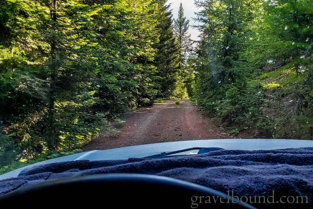 Narrow Gravel Road leading to Camp